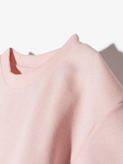 Shop Fendi Cropped Logo-tape T-shirt In Pink