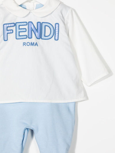 Shop Fendi Logo-embroidered Pajama Gift Set In White