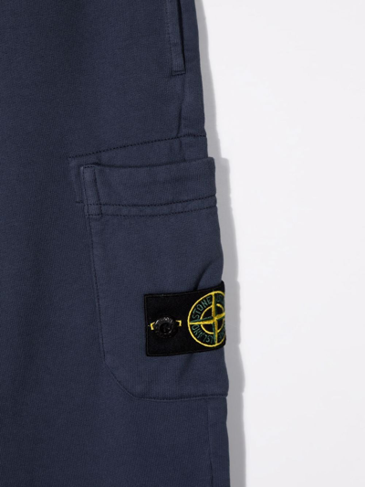 Shop Stone Island Junior Logo-patch Track Pants In Blue