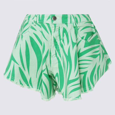 Shop Dependance Green Denim Shorts