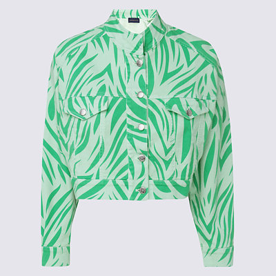 Shop Dependance Green Denim Jacket
