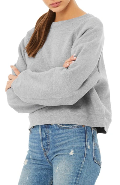 Shop Bella Plus Canvas Raglan Sleeve Sweatshirt In Athletic Heather