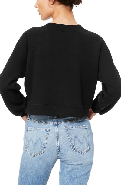 Shop Bella Plus Canvas Raglan Sleeve Sweatshirt In Black