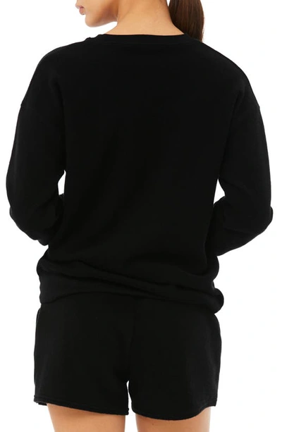 Shop Bella Plus Canvas Sueded Crewneck Sweatshirt In Black