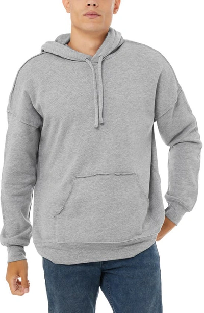 Shop Bella Plus Canvas Raw Edge Hoodie In Athletic Heather