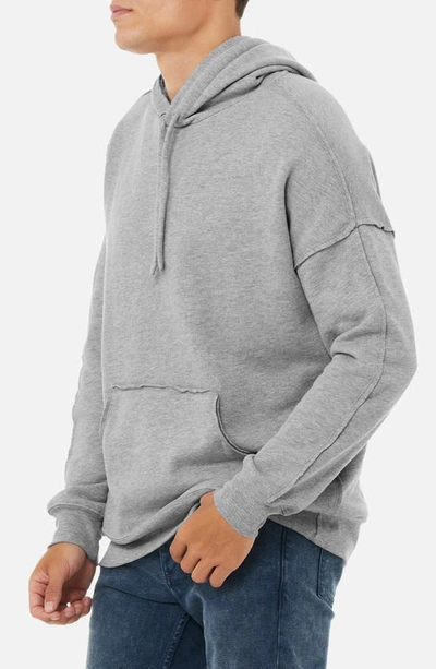 Shop Bella Plus Canvas Raw Edge Hoodie In Athletic Heather