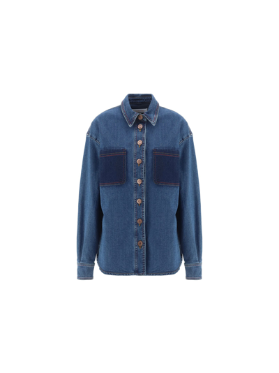 Shop See By Chloé Shirt In Paloma Blue