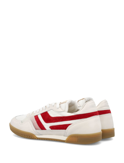 Shop Tom Ford Jackson Sneaker In White + Red