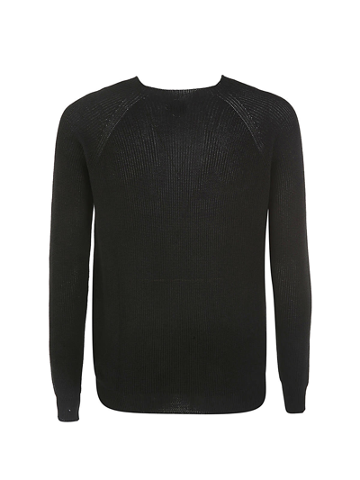 Shop Md75 L/s Crew Neck Sweater In Basic Black
