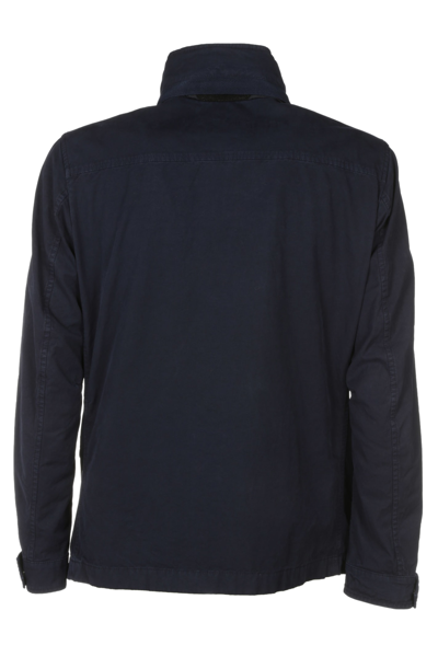 Shop Fay Multi-pocket Concealed Jacket In Blu