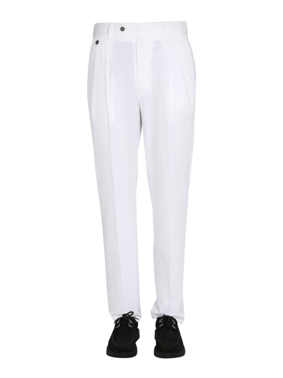 Shop Lardini Poplin Pants In Bianco