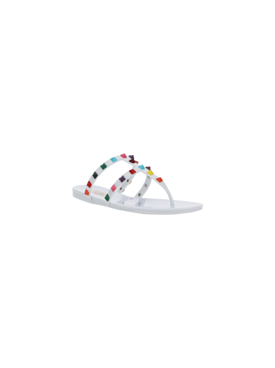 Shop Valentino Sandal In Bianco/multicolor