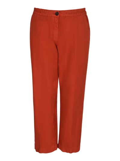 Shop Massimo Alba Buttoned Elastic Waist Trousers In Spicy