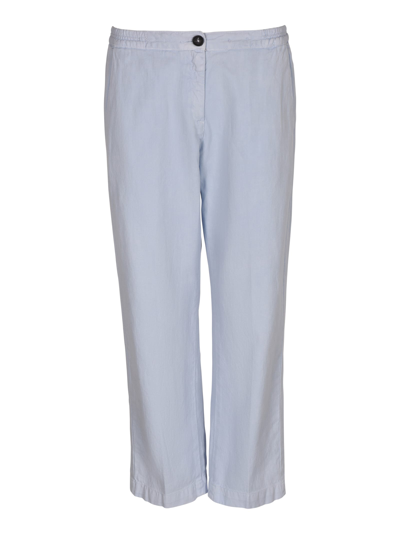 Shop Massimo Alba Buttoned Elastic Waist Trousers In Ice Blue