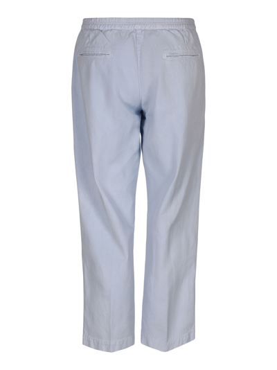 Shop Massimo Alba Buttoned Elastic Waist Trousers In Ice Blue