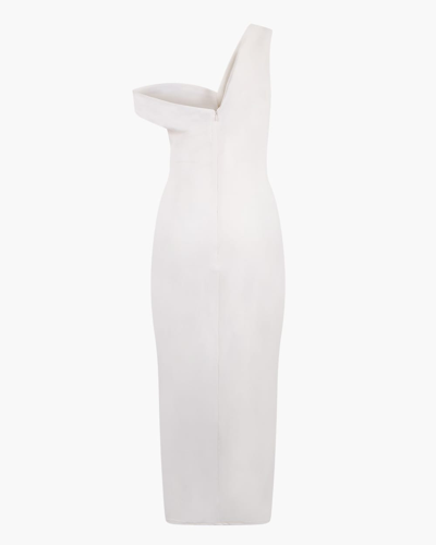 Shop Self-portrait Jersey Midi Dress In Ivory