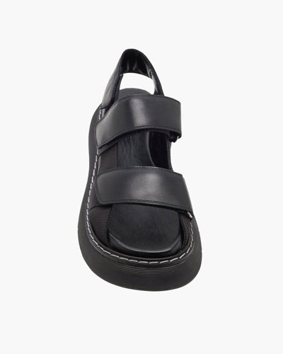 Shop Khaite Murray Leather Sandals In 200 Black