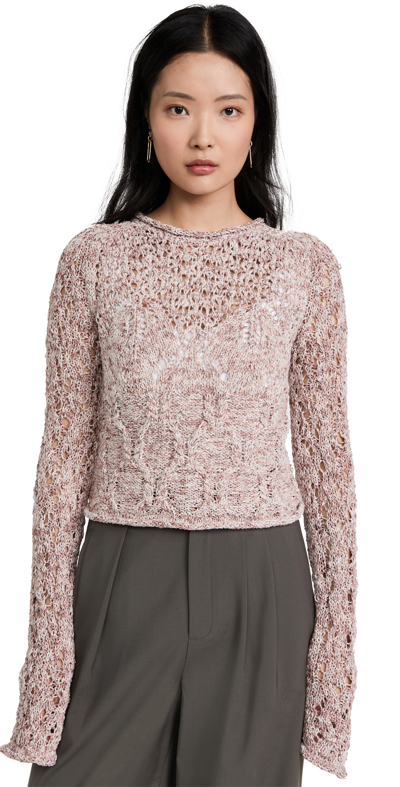 Shop Acne Studios Dusty Pink Cropped Sweater Dusty Pink
