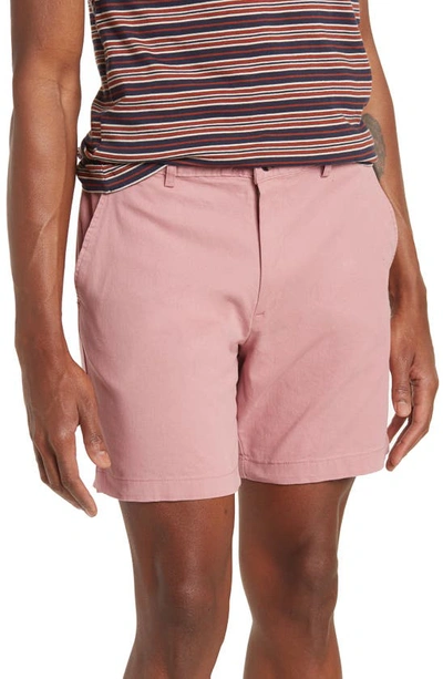 Shop Slate And Stone Ross Chino Shorts In Faded Pink