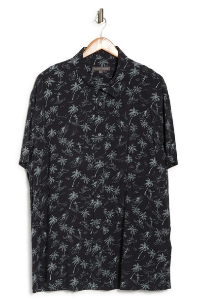 Shop Slate And Stone Tropical Print Short Sleeve Shirt In Black Surfer Print