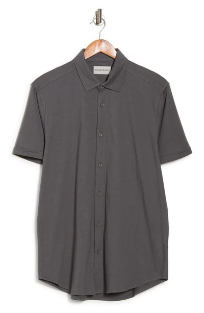 Shop Coastaoro Luxx Solid Short Sleeve Jersey Shirt In Charcoal