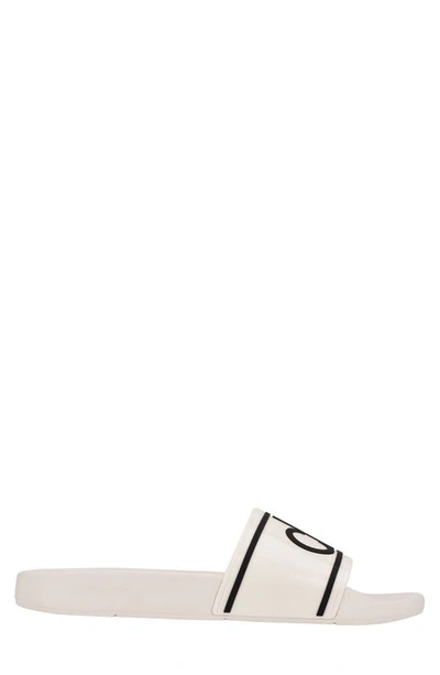 Shop Calvin Klein Austin Slide Sandal In White/ Black