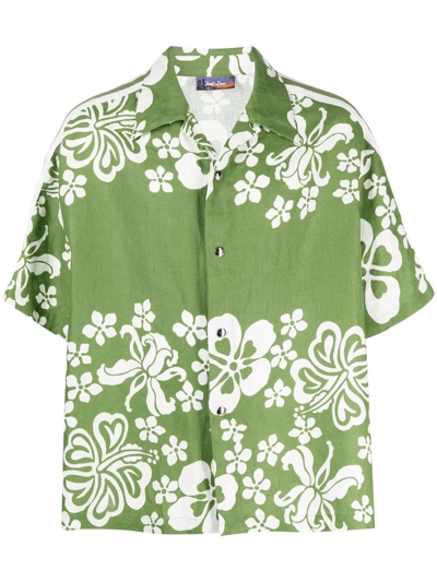 Shop Just Don Hawaiian-print Shirt In Green