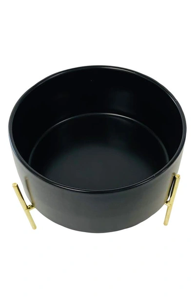 Shop Dogs Of Glamour Luxury Footed Black Bowl