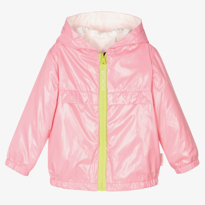 Shop Moncler Girls Pink Windbreaker Jacket