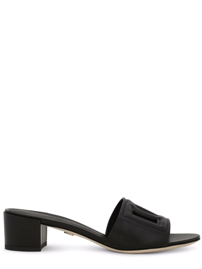 Shop Dolce & Gabbana Black Cut-out Sandals In Nero