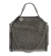 Stella Mccartney Falabella Tiny Baby Bella Shimmer Faux-suede Tote In Ruthenium