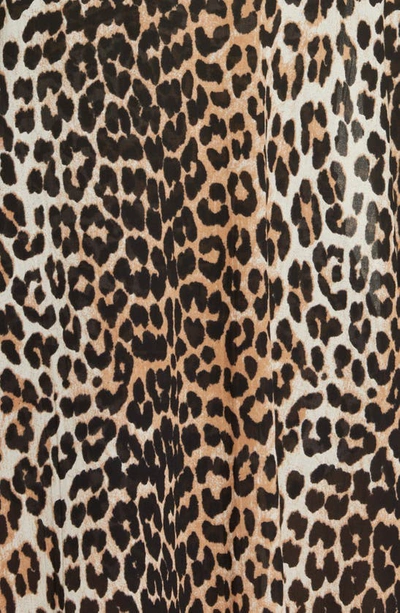 Shop Ganni Leopard Print Organic Cotton Cover-up