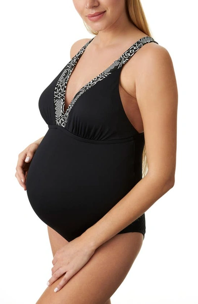 Shop Pez D'or One-piece Maternity Swimsuit In Black