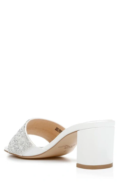 Shop Jewel Badgley Mischka Della Sandal In White Matte
