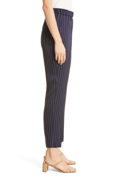 Shop Hugo Boss Tariyana Stripe Slim Fit Ankle Pants In Midnight Fantasy