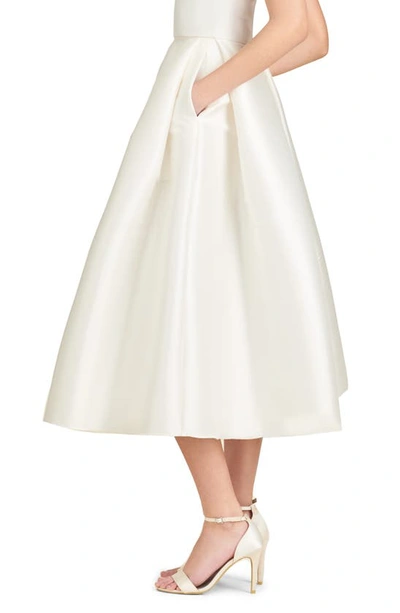 Sachin & Babi Leighton Flared Satin Midi-skirt In Off White