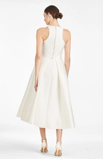 Sachin & Babi Leighton Flared Satin Midi-skirt In Off White