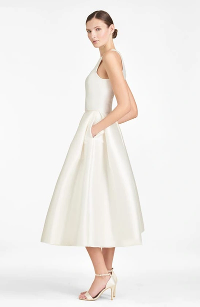Sachin & Babi Leighton Flared Satin Midi-skirt In Off White