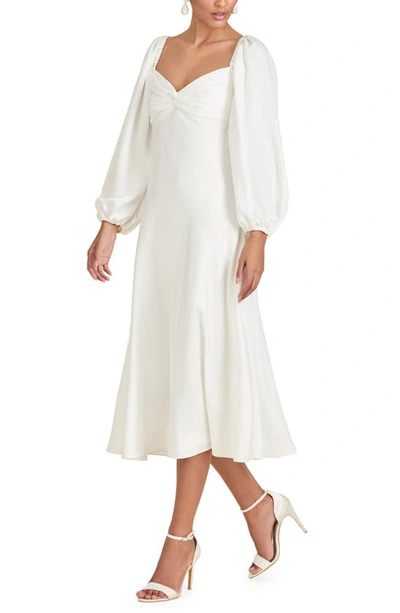 Shop Sachin & Babi Melody Long Sleeve Cocktail Midi Dress In Off White