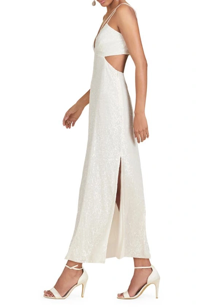 Shop Sachin & Babi Vivi Cutout Sequin Column Dress In Off White
