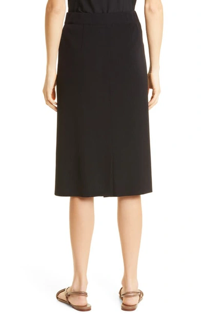 Shop Misook Straight Knit Midi Skirt In Black