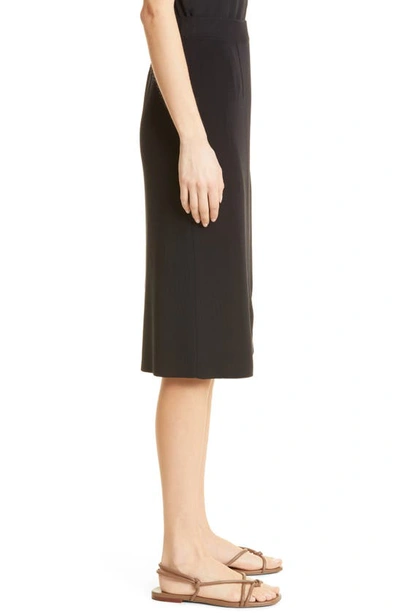 Shop Misook Straight Knit Midi Skirt In Black