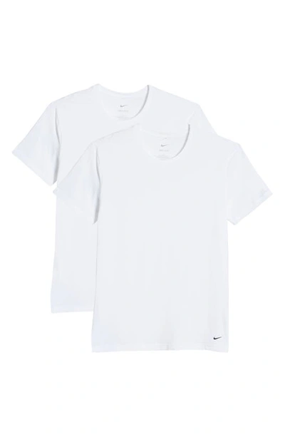 Shop Nike 2-pack Dri-fit Stretch Cotton Crewneck T-shirts In White