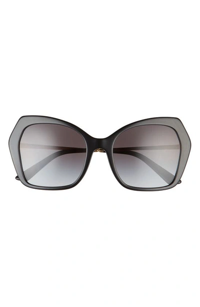 Shop Dolce & Gabbana 56mm Gradient Butterfly Sunglasses In Black