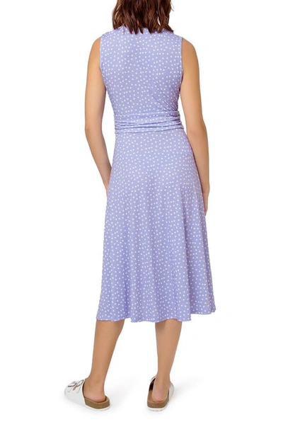 Shop Leota Cindy Sleeveless Midi Dress In Cdlm - Confetti Dot Lavander