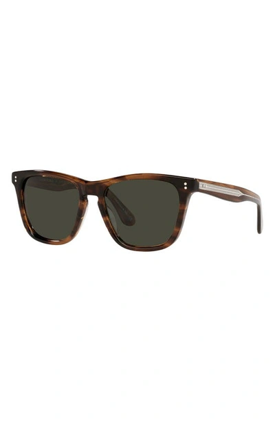 Shop Oliver Peoples Lynes 55mm Polarized Pillow Sunglasses In Dark Tortoise