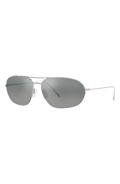 Shop Oliver Peoples Kondor 64mm Gradient Butterfly Sunglasses In Silver