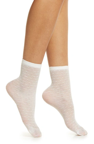 Shop Oroblu Orobul Fishnet Ankle Socks In Milk