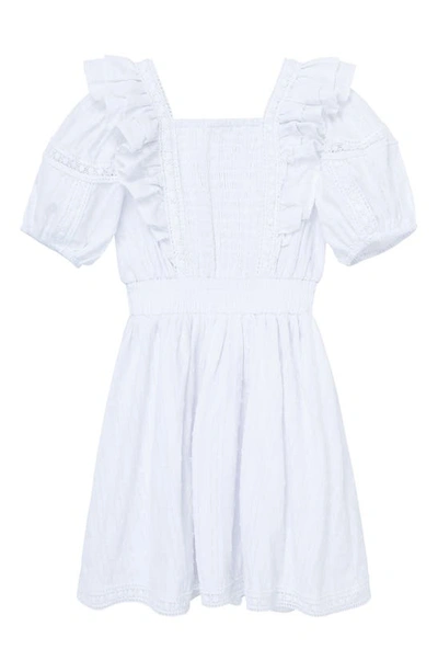 Shop Habitual Girl Kids' Puff Sleeve Cotton Dress In White