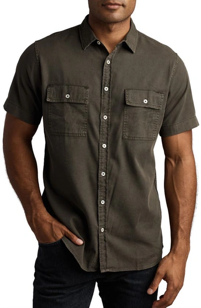 Shop Rowan Warwick Heritage Twill Short Sleeve Button-up Shirt In Dark Olive